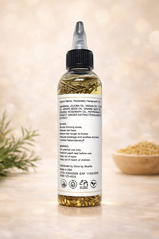 Glow by Skarlla Rosemary & Fenugreek Hair Growth Oil – 4oz